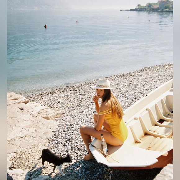 LACK OF COLOR LOC THE BEVERLY FEDORA BONE IVORY BROWN FRENCH VINTAGE RIBBON NWT - Picture 15 of 15